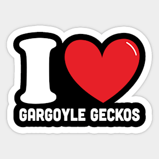 Red Heart I Love Gargoyle Geckos Sticker